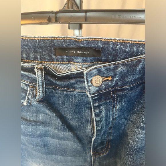 Women's Blue Distressed Jeans - Picture 2 of 6